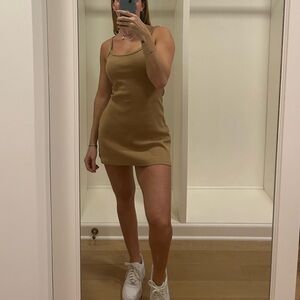 Los Angeles Apparel beige mini dress